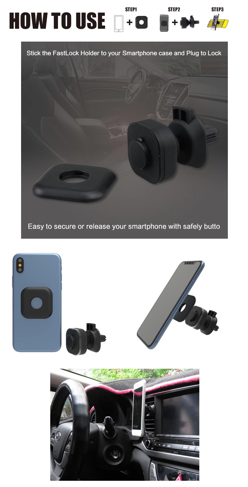 High Quality Car Phone Holder Rotatable Magnetic Car Mounts