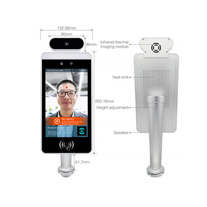 Smart Security Devices 8inch Ai Face Recognition Body Temperature Access Control Card Reader