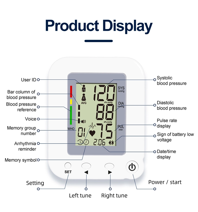 Arm Type Digital Blood Pressure Monitor Automatic Upper Arm Bp Monitor