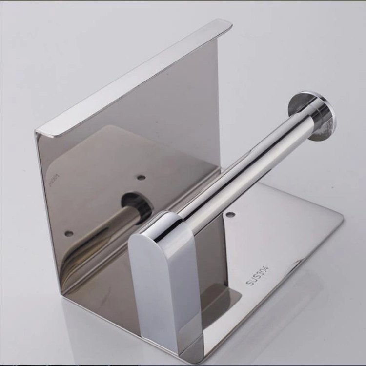 SUS 304 Wall Mounted Bathroom Double Paper Holder Phone Holder Shelf Paper Dispenser