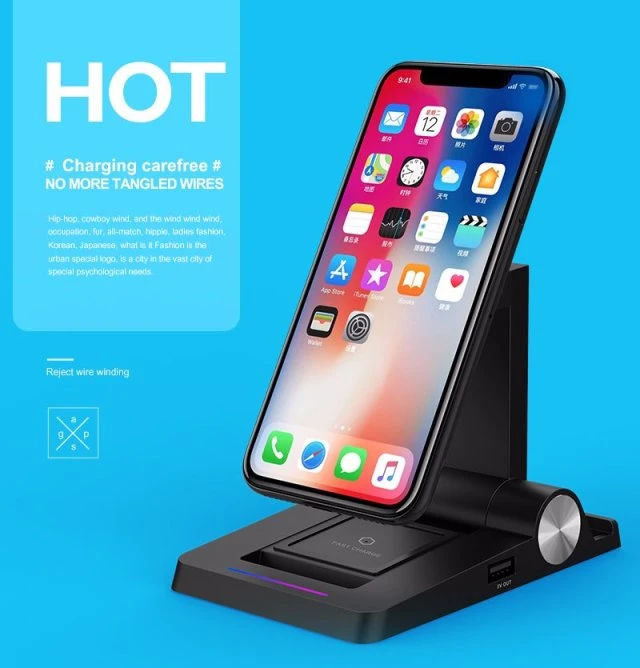 Multi-Function Power Bank Phone Stand Qi Fast Wireless Charger