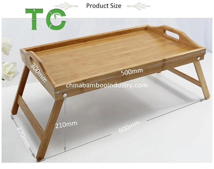 Bamboo Breakfast Tray Bed Tray Table with Folding Legs, Multipurpose Laptop Bed Tray with Handles