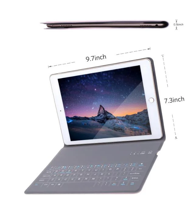 Ultra Slim PU Leather Bluetooth Keyboard Case Stand Cover for iPad