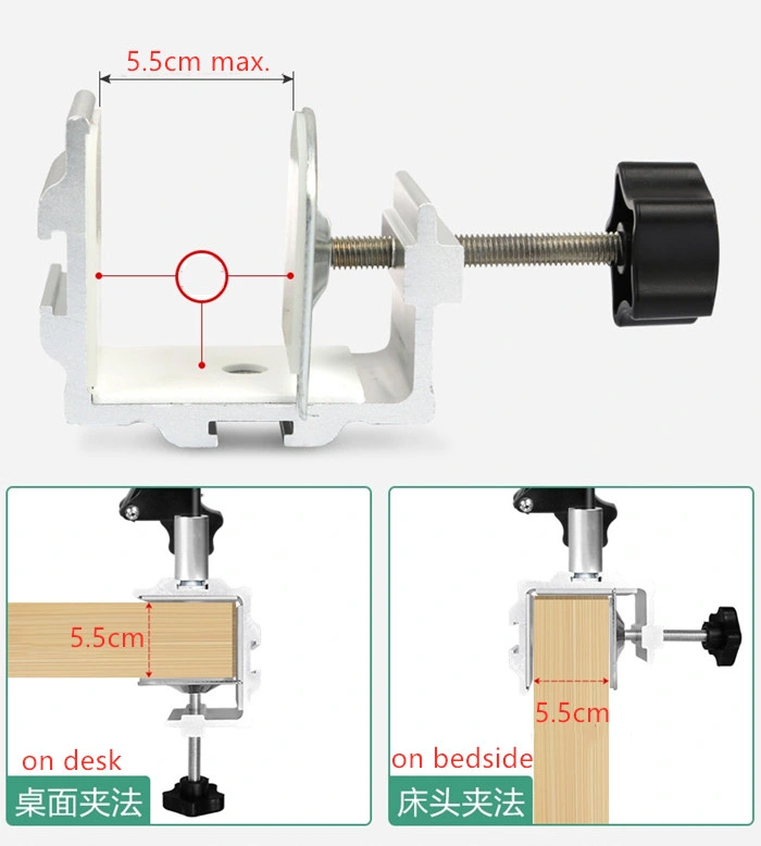 1.3m Adjustable Tablet Clip Stand Mobile Holder for Bed and Table