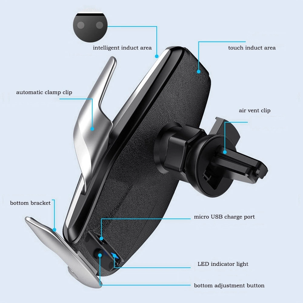 Automatic Clamp Car Wireless Charger 15W S7 Quick Charge Mount Air Vent Mount Car Phone Holder