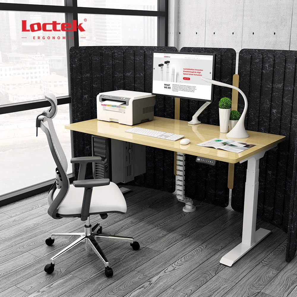 Loctek Et223A Dual Motors 3 Staged Square Leg Height Adjustable Standing Computer Study Desk