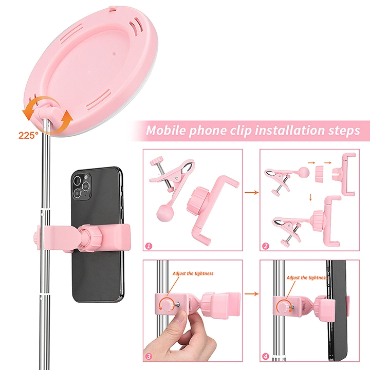 Selfie Ring Phone Holder with Mirror and Storage Box Adjustable Length/Light Selfie Phone Holder Stick