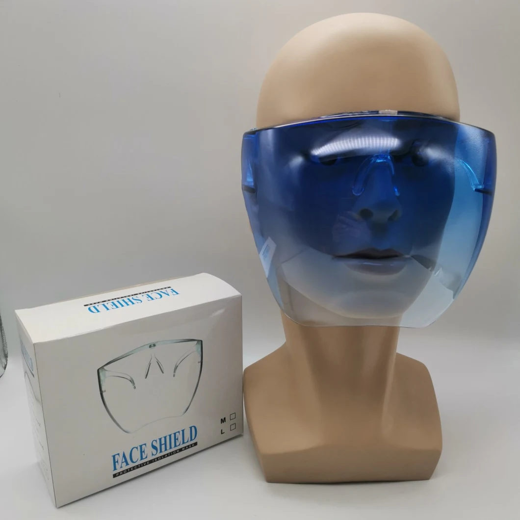 Face Visor Transparent Anti-Fog Film Protect Eyes and Face Protective Reusable Face Shield with Glasses