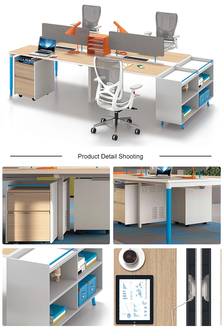 4 Seat Modern Office Computer Desk Office Workstation Desk Office Partition