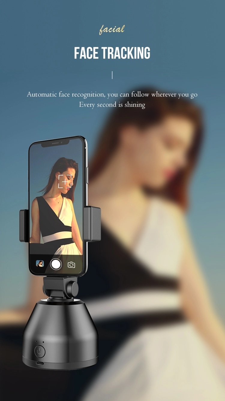 2021 New Mini Face Body Object Auto Tracking Mobile Phone Holder Gimbal Selfie Stick 360 Rotation Laptop Stand Cell Phone Tripod