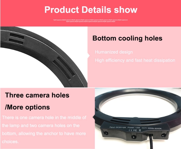 LED Selfie Circle Ring Light Professional Live Stream LED Light with Tripod Stand Cell Phone Holder