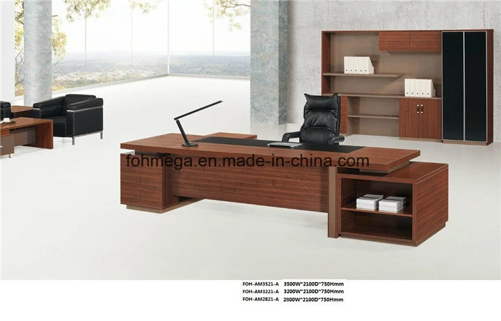 Dark Brown Melamine Executive Table Modern Office Desk (FOH-AM3521-A)