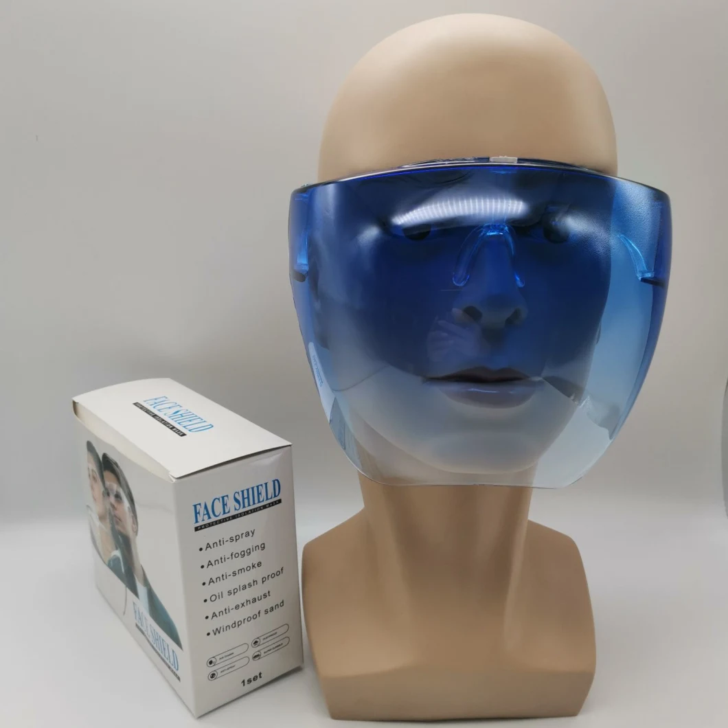Face Visor Transparent Anti-Fog Film Protect Eyes and Face Protective Reusable Face Shield with Glasses