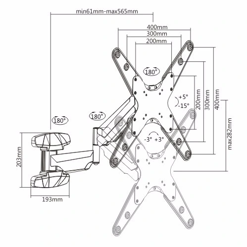 Gas Spring Counterbalance LCD TV Flexible Arm Wall Mount TV Bracket Wall Mount