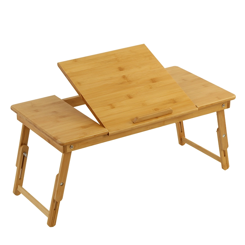 Factory Price Legs Adjustable Bamboo Folding Bed Study Laptop Table