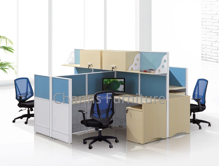 Popular Four Seats Office Cubicle with L Shape Computer Table (CAS-W625)
