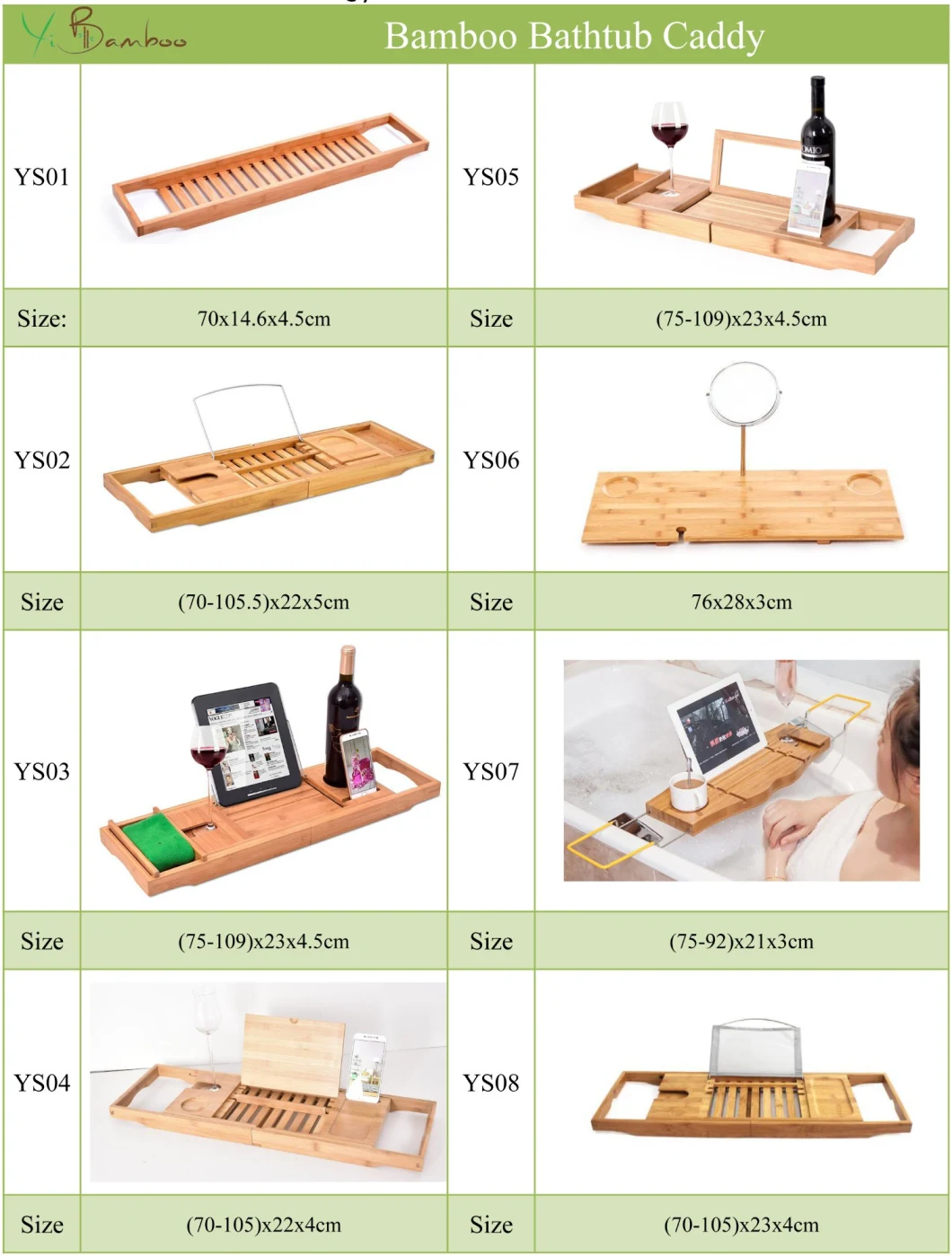 Bamboo Bathtub Caddy Tray Wooden Bath Tray with Extending Arms, Reading Rack, Tablet Holder, Cellphone Tray and Wine Glass Holder