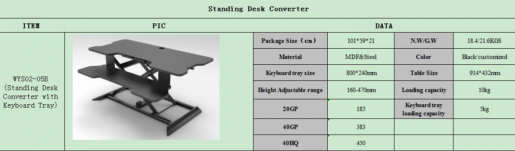 Height Adjustable Office Sit Stand Laptop Computer Desk Riser Standing Desk