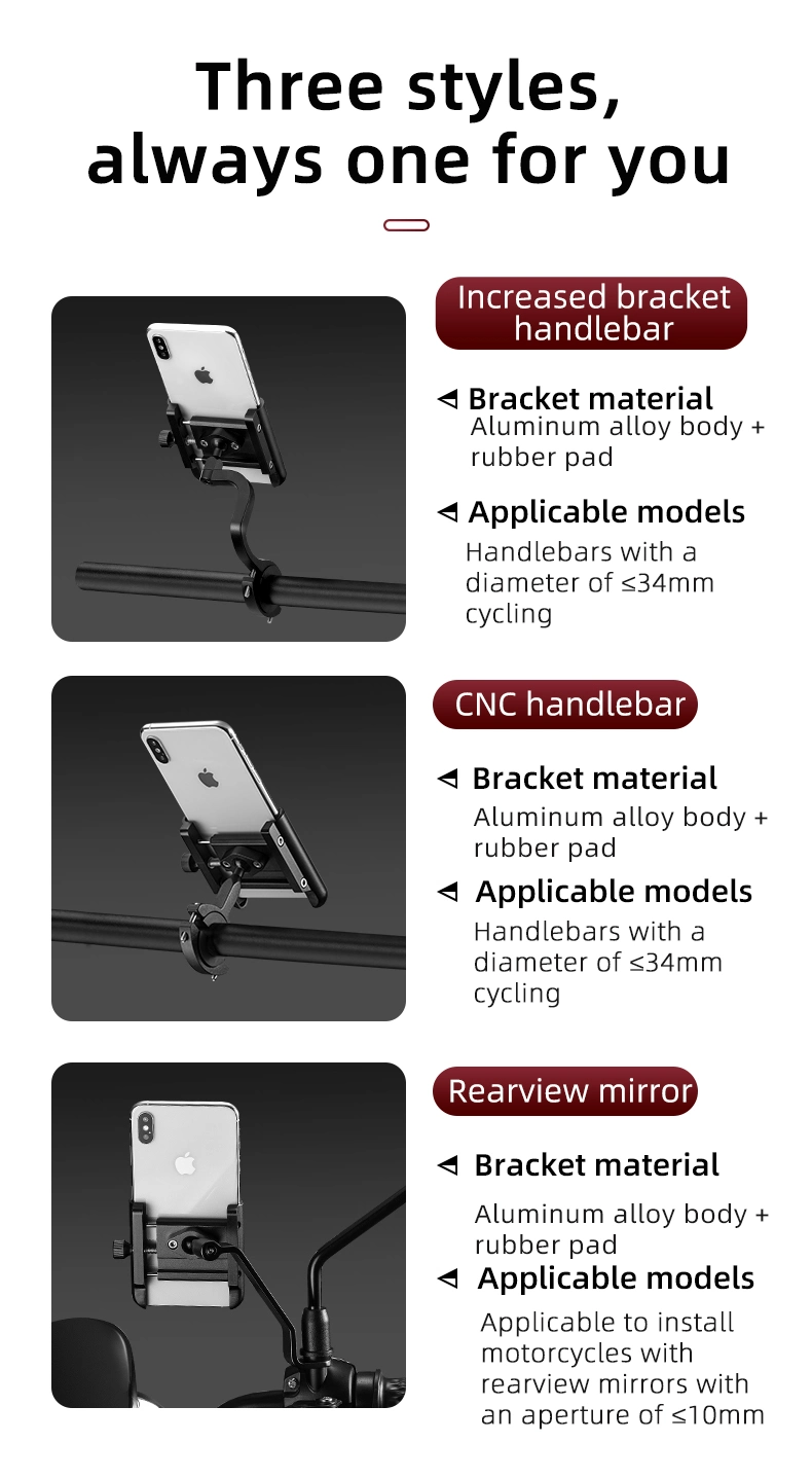 Aluminum Alloy Bicycle Phone Holder Motorcycle Handlebar Bike Accessories
