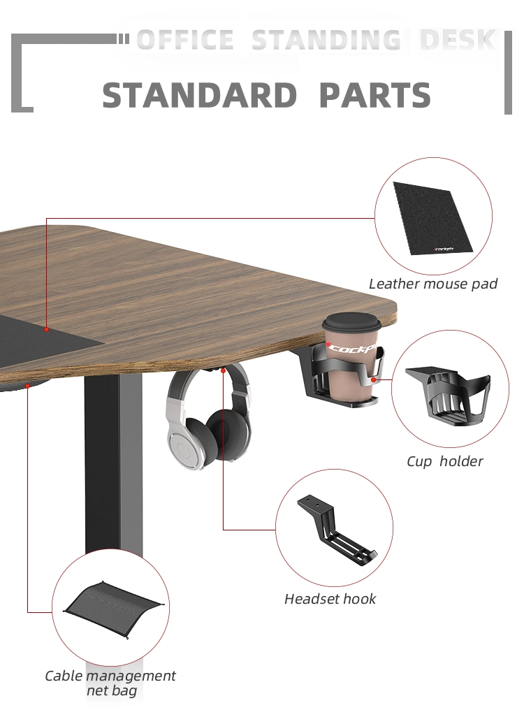 Icockpit Modern Home Office Lifting Computer Desk Electric Height Adjustable Standing Table