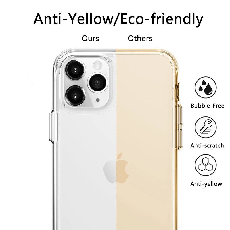 Mobile Phone Accessories Anti-Yellow Transparent Cell Mobile Phone Case for iPhone Motorola Samsung