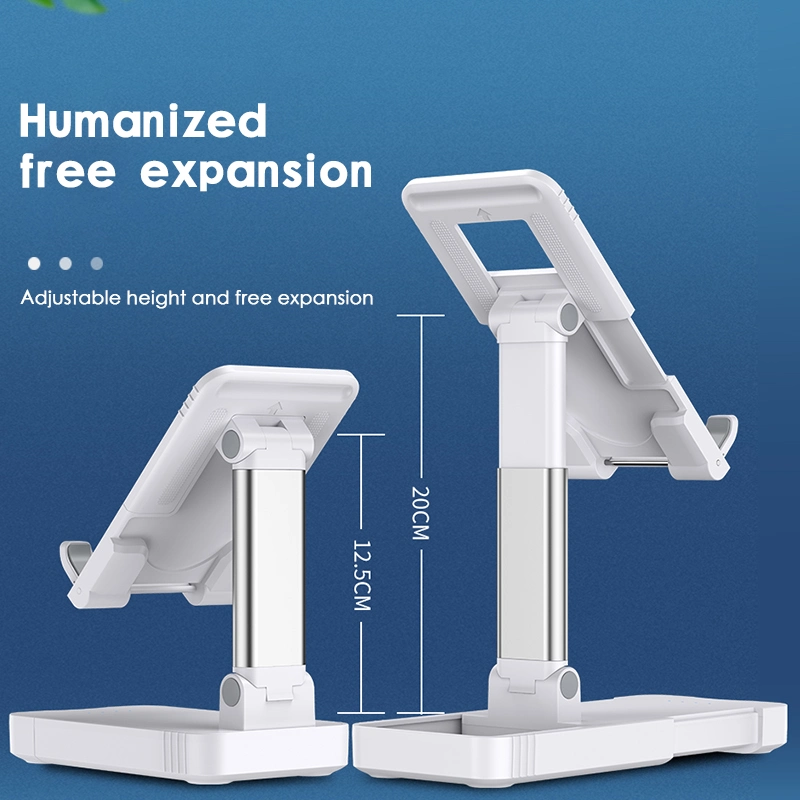 Angle Height Adjustable Cell Phone Stand for Desk Fully Foldable Cradle Dock Tablet Phone Holder Stand with Power Bank for All Mobile Phone iPad Kindle Tablet