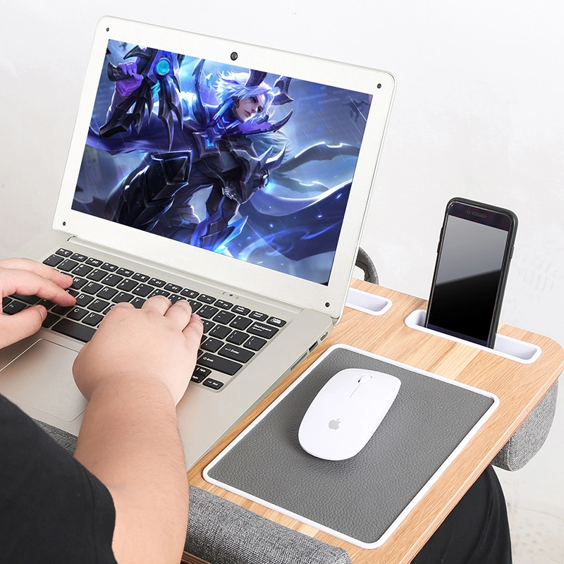 Lapgear Home Office Lap Desk with Device Ledge Mouse Pad and Phone Holder - Silver Carbon Laptop Table