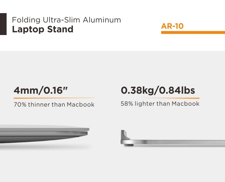 Ultra-Slim Foldable Aluminum Laptop Table Stand for Sale