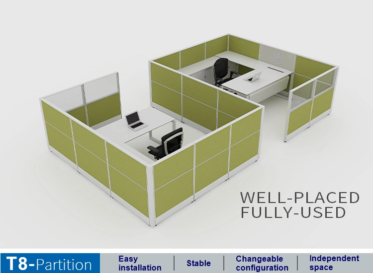 Modern Office Furniture Small Office Aluminum Frame Dividers Partition Office Cubicle Workstation