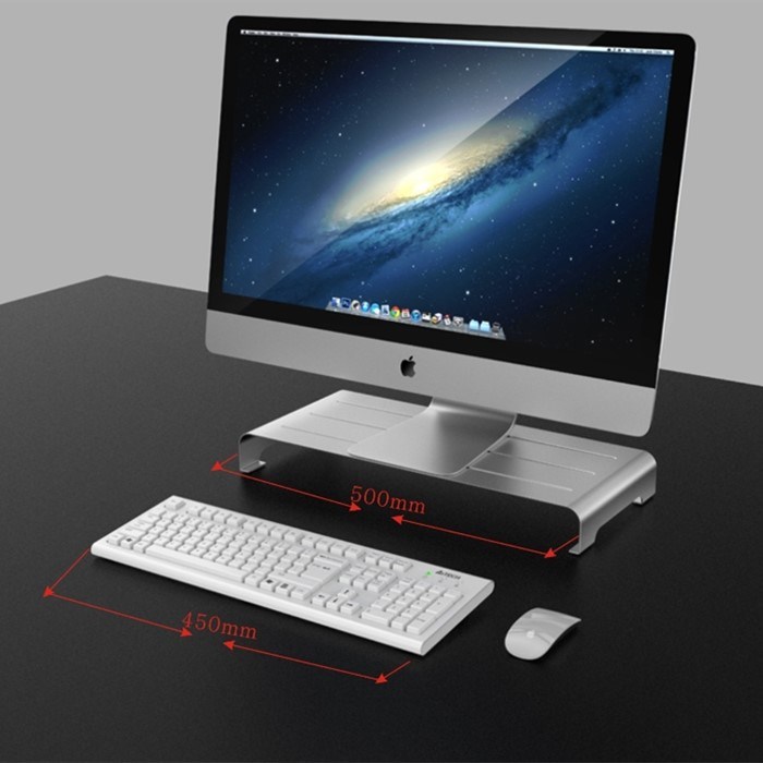 Home Accessories Metal Silver Monitor Stand Computer Laptop Riser