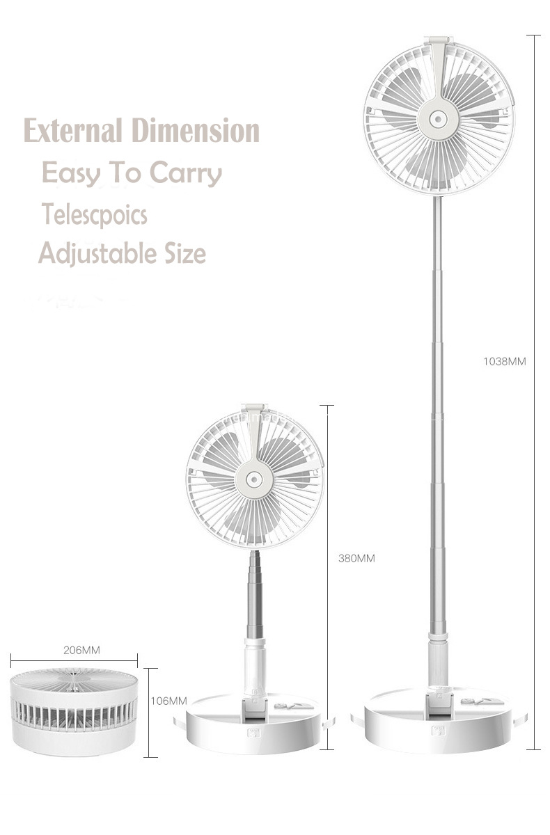 4 Speeds Adjustable Stand Fan Humidifying Spray Portable Telescopic USB Mini Table Fan