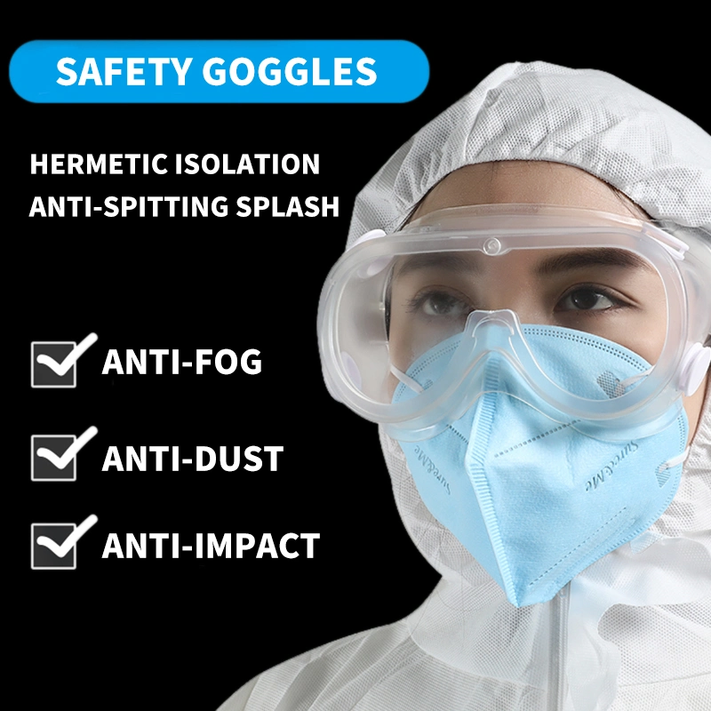 Anti Fog Anti Scratch Chemical Resistant Anti Dust Anti Impact Elastic Transparent Safety Goggles General