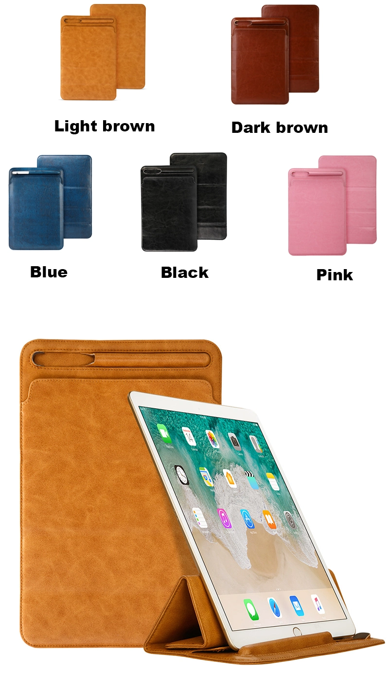 New Design Good Quality Genuine Leather iPad Case Sleeve Leather Tablet Case for iPad 9.7