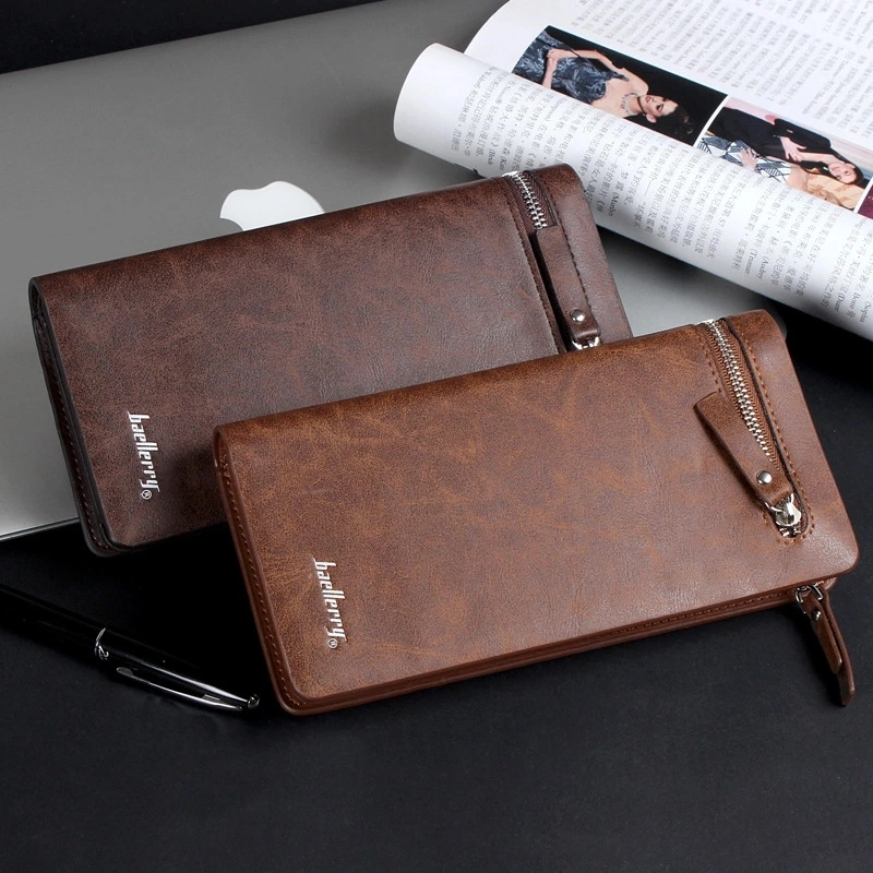 Hot Selling Products Man Zipper PU Leather Card Holder Wallets