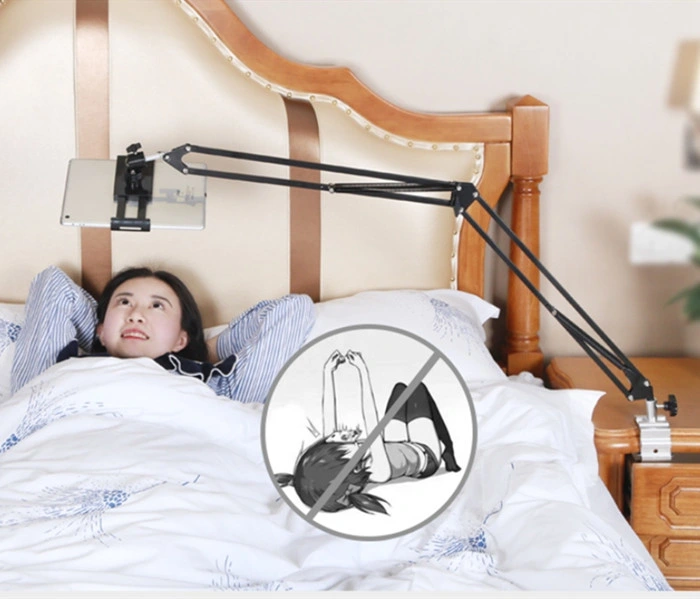 1.3m Adjustable Tablet Clip Stand Mobile Holder for Bed and Table