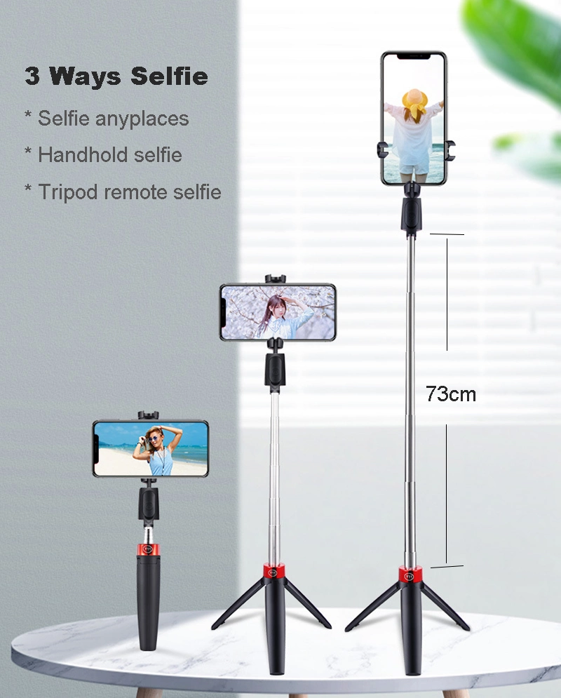 Universal Extendable Cellphone Flexible Mini Lightweight Tripod Stand with Bluetooth Remote Control Selfie Stick Desk Tripod