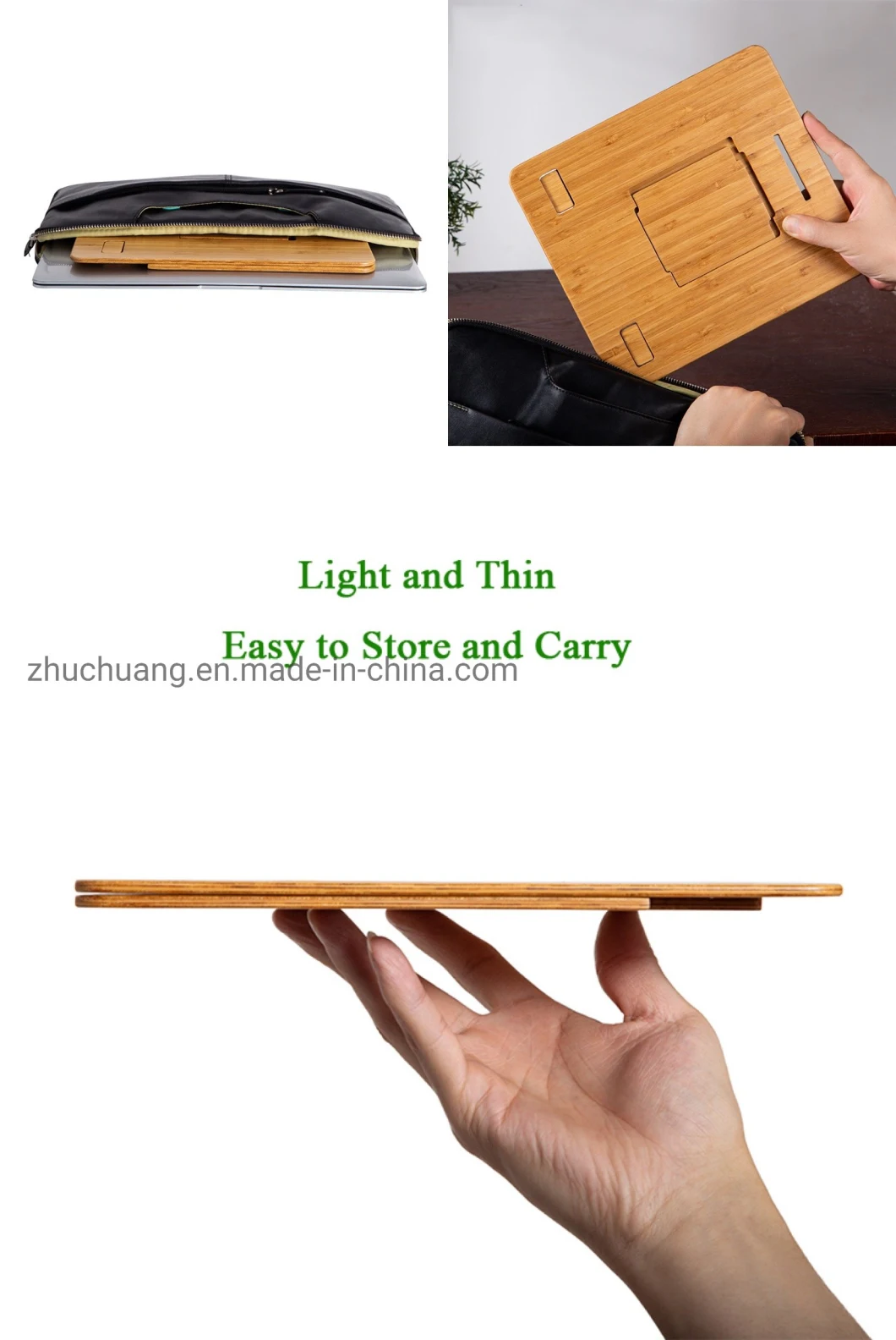 Table Holder Tray Bamboo Material Home Office iPad Reading Stand