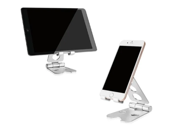 Aluminum Foldable Desk Phone Holder Portable Mobile Phone Holder Stand Dual Foldable Cell Phone Holder