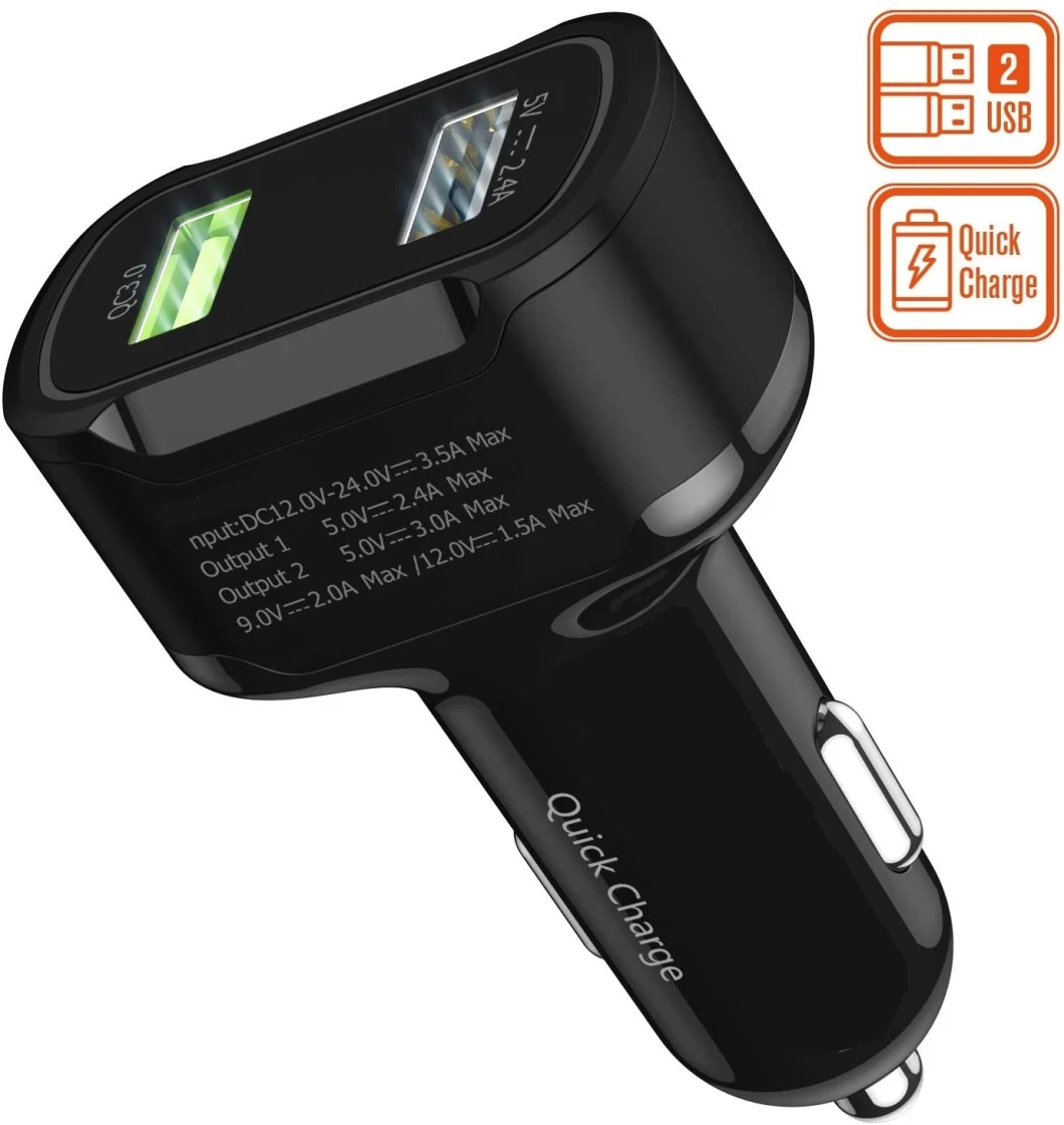 Cell Phone Accessory QC3.0+2.4A USB Car Charger