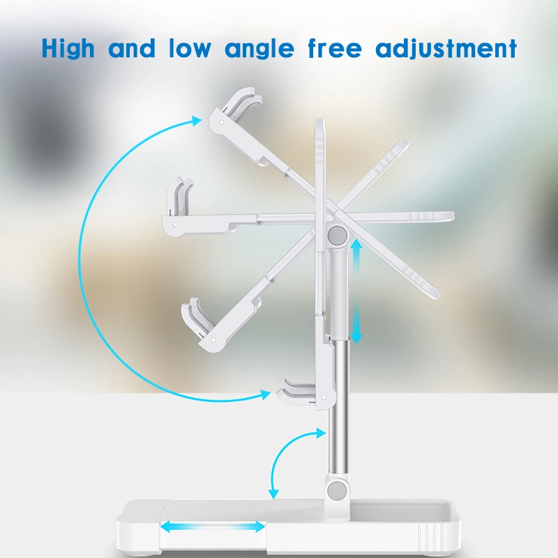 Angle Height Adjustable Cell Phone Stand for Desk Fully Foldable Cradle Dock Tablet Phone Holder Stand with Power Bank for All Mobile Phone iPad Kindle Tablet