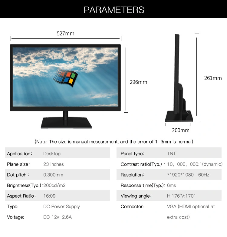 High Quality LCD LED Backlight 24 Inch LED Monitor Stand