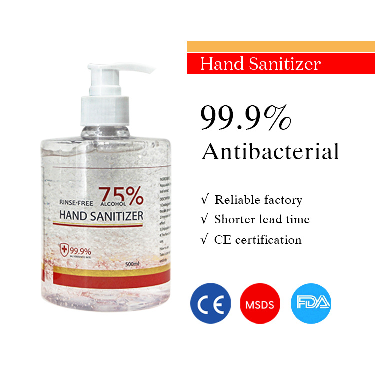 Custom 500ml Alcohol Disinfection Rinse Free Hand Sanitizer Gel