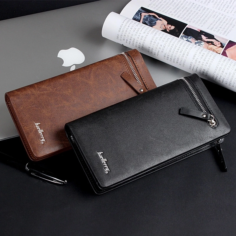 Hot Selling Products Man Zipper PU Leather Card Holder Wallets