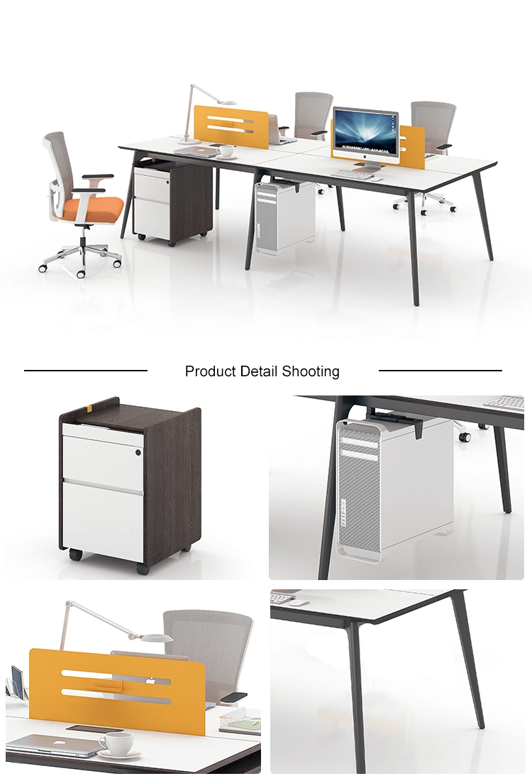 2020 New Design Desk Modern 4 People Workstation Wood Office Partition