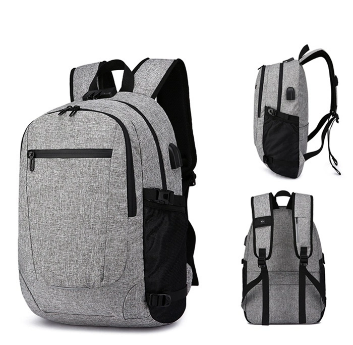 Factory 15.6 Inch Nylon Laptop Bag Laptop Backpack with USB Charging Port