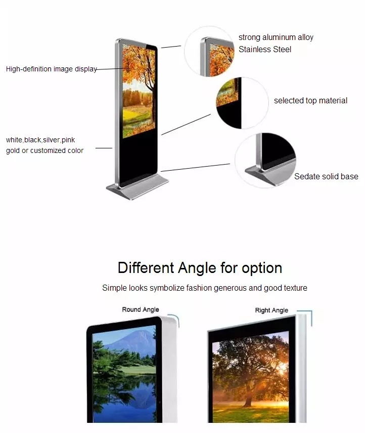Floor Stand LCD Touch Screen Advertising Display Player, Table Top Touch Screen Digital Signage Monitor