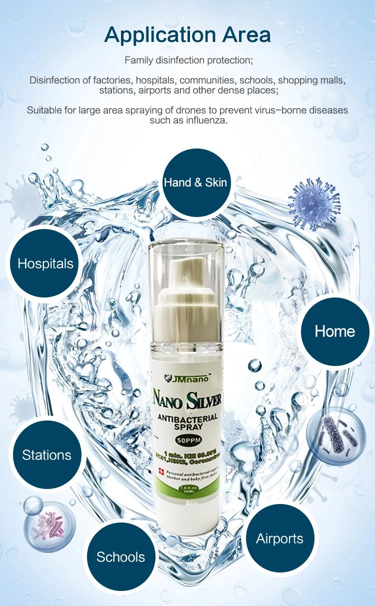 FDA Ce Nano Silver Rinse-Free Manufacturer Hand Sanitizer