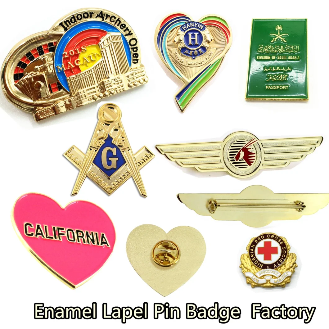 Customized   colorful Golden Silver Fashion 3D Zinc-Alloy Badge Shinning Soft Hard Enamel Lapel Pin