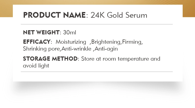 Face Care 24K Moisturizing Gold Foil   with Hyaluronic Acid High Quality   Serum   Face Skin Care
