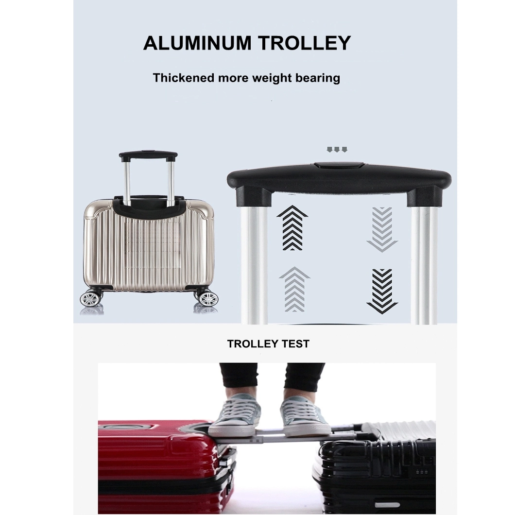 Factory Supplier Silver 18 Inch Trolley Luggage Tsa Lock Business Travel Bags Carry-on Suitcase